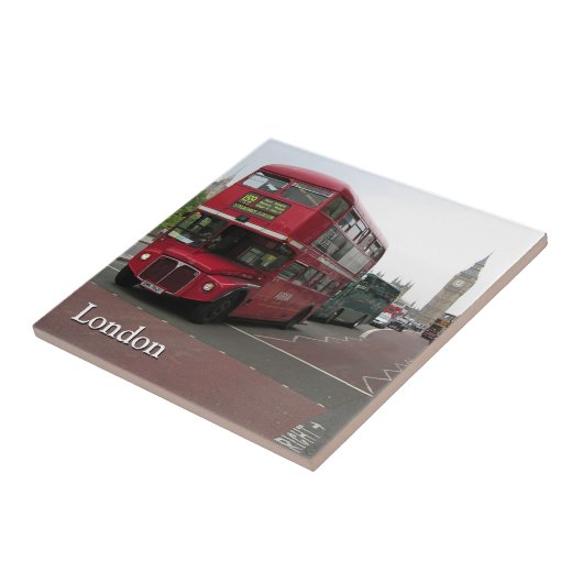 Dubbeldecker Bus in Londen Tegeltje (Zijkant)