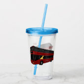 Dubbeldecker cartoon illustratie acryl drinkbeker (Achterkant)