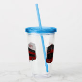Dubbeldecker cartoon illustratie acryl drinkbeker (Links)