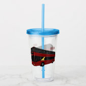Dubbeldecker cartoon illustratie acryl drinkbeker (Voorkant)