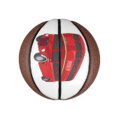 Dubbeldecker cartoon illustratie basketbal (Verticaal)