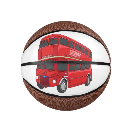 Dubbeldecker cartoon illustratie basketbal (Voorkant)