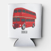 Dubbeldecker cartoon illustratie blikjeskoeler (Voorkant)