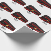 Dubbeldecker cartoon illustratie cadeaupapier (Hoek)