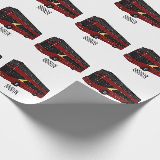 Dubbeldecker cartoon illustratie cadeaupapier (Hoek)