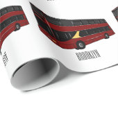 Dubbeldecker cartoon illustratie cadeaupapier (Rol Hoek)