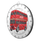 Dubbeldecker cartoon illustratie dartbord (Voorkant Rechts)