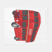 Dubbeldecker cartoon illustratie fleece deken (Voorkant (Horizontaal))