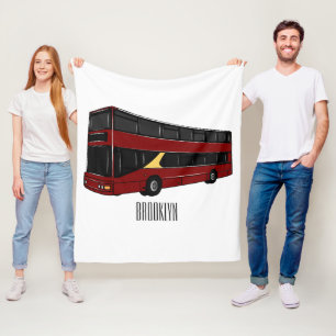 Dubbeldecker cartoon illustratie fleece deken