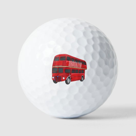 Dubbeldecker cartoon illustratie golfballen (Voorkant)