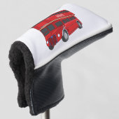 Dubbeldecker cartoon illustratie golfheadcover (3/4 voorkant)