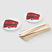 Dubbeldecker cartoon illustratie handwaaier (Niet-gemonteerd)