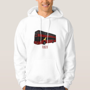 Dubbeldecker cartoon illustratie hoodie