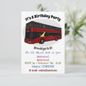 Dubbeldecker cartoon illustratie kaart (Staand voorkant)