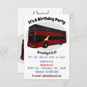 Dubbeldecker cartoon illustratie kaart (Voorkant / Achterkant)