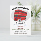 Dubbeldecker cartoon illustratie kaart (Staand voorkant)