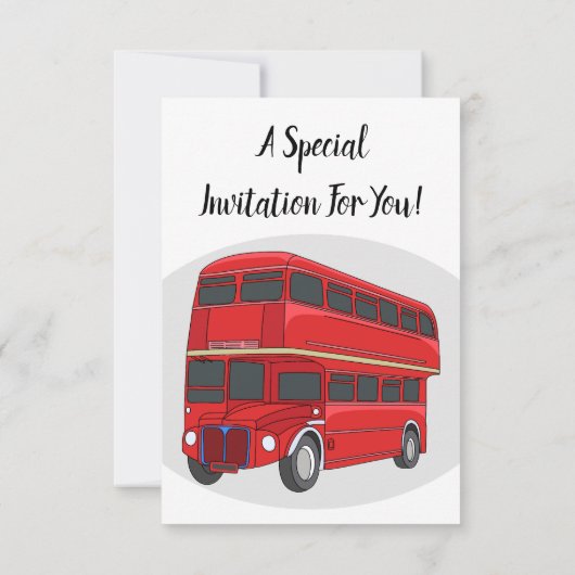 Dubbeldecker cartoon illustratie kaart (Achterkant)