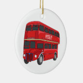 Dubbeldecker cartoon illustratie keramisch ornament (Rechts)