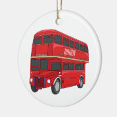 Dubbeldecker cartoon illustratie keramisch ornament (Links)