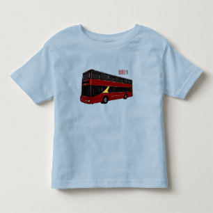 Dubbeldecker cartoon illustratie kinder shirts