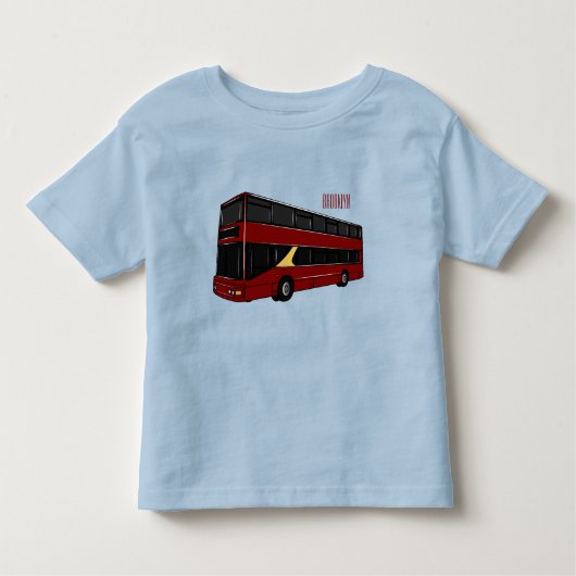 Dubbeldecker cartoon illustratie kinder shirts (Voorkant)