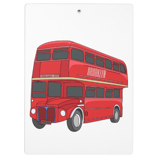 Dubbeldecker cartoon illustratie klembord (Achterkant)