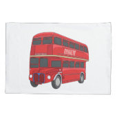 Dubbeldecker cartoon illustratie kussensloop (Achterkant)