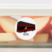 Dubbeldecker cartoon illustratie labels (Aangebracht)