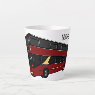Dubbeldecker cartoon illustratie latte mok