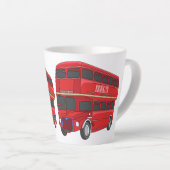 Dubbeldecker cartoon illustratie latte mok (Rechterhoek)