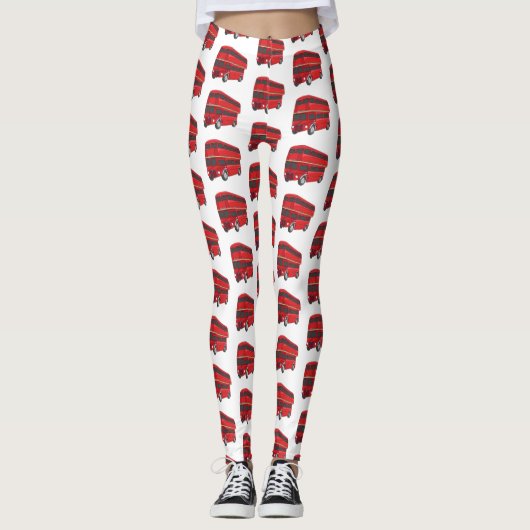 Dubbeldecker cartoon illustratie leggings (Voorkant)
