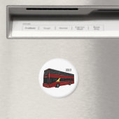 Dubbeldecker cartoon illustratie magneet (Insitu (Vaatwasser))