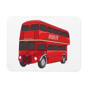 Dubbeldecker cartoon illustratie magneet