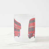 Dubbeldecker cartoon illustratie matglas koffiemok (Center)