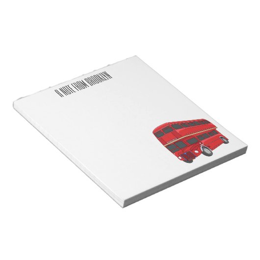 Dubbeldecker cartoon illustratie notitieblok (Schuin)