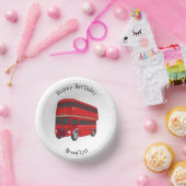 Dubbeldecker cartoon illustratie papieren kommen (Feest)