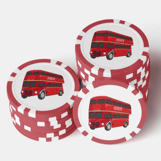 Dubbeldecker cartoon illustratie poker chips (Opstapeling)