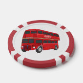 Dubbeldecker cartoon illustratie poker chips (Enkel)