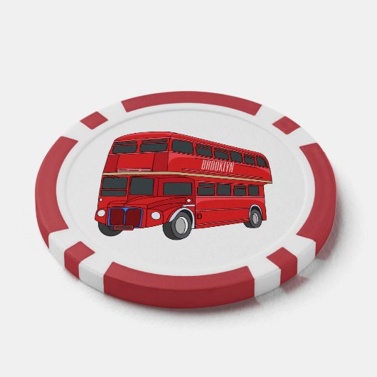 Dubbeldecker cartoon illustratie poker chips (Enkel)