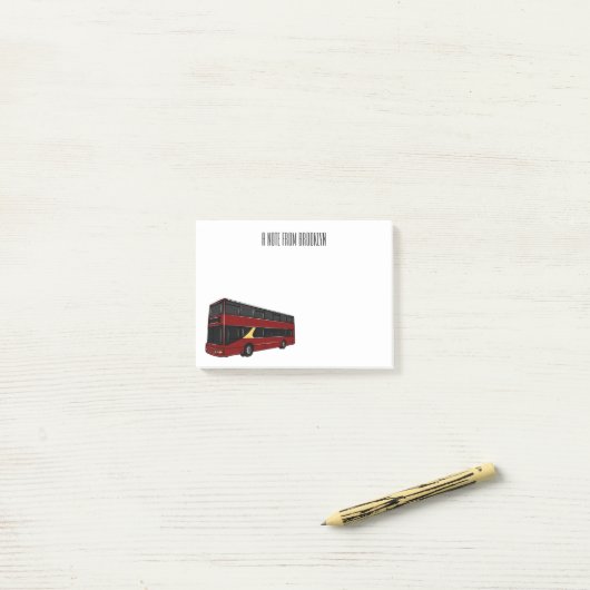 Dubbeldecker cartoon illustratie post-it® notes (Op bureau)