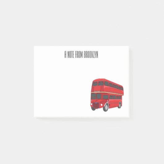 Dubbeldecker cartoon illustratie post-it® notes (Voorkant)