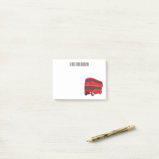 Dubbeldecker cartoon illustratie post-it® notes (Op bureau)