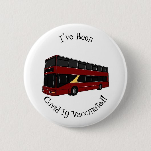 Dubbeldecker cartoon illustratie ronde button 5,7 cm (Voorkant)