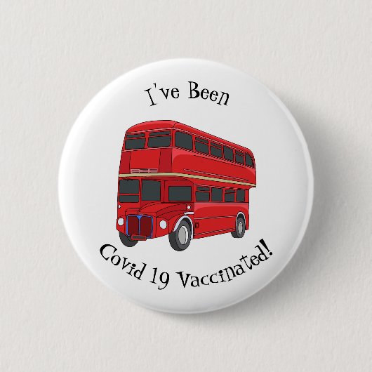 Dubbeldecker cartoon illustratie ronde button 5,7 cm (Voorkant)