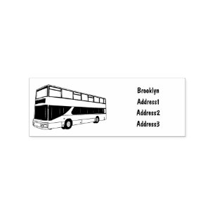 Dubbeldecker cartoon illustratie rubberstempel