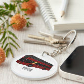 Dubbeldecker cartoon illustratie sleutelhanger (Voorkant Rechts)