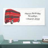 Dubbeldecker cartoon illustratie spandoek (Beurs)