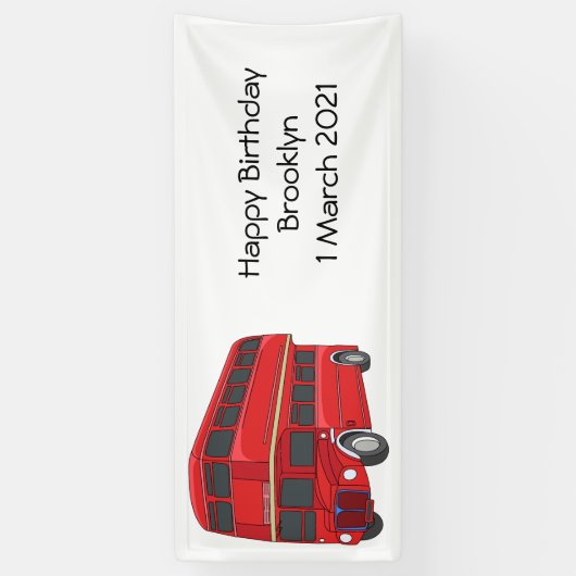 Dubbeldecker cartoon illustratie spandoek (Verticaal)