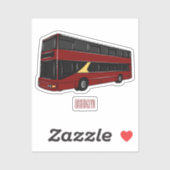 Dubbeldecker cartoon illustratie sticker (Vel)