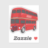 Dubbeldecker cartoon illustratie sticker (Vel)